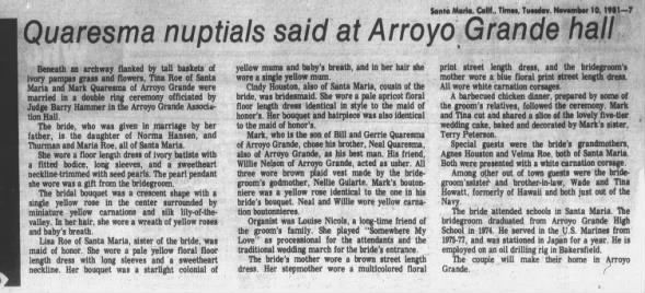 Clipping from Santa Maria Times